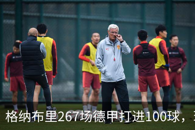格纳布里267场德甲打进100球，现役德甲球员中第三位百球先生